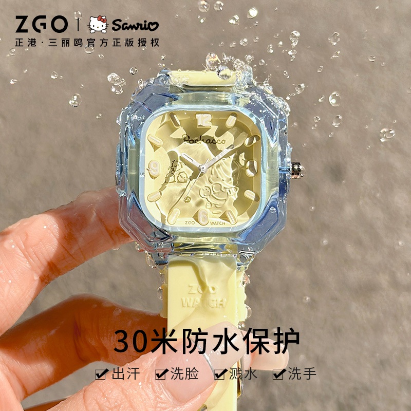 Zgo x Sanrio High Aesthetic กันน้ําควอตซ์นาฬิกาส่องสว่างสําหรับนักเรียนหญิง 2198