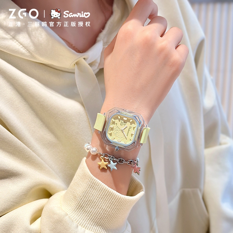 Zgo x Sanrio High Aesthetic กันน้ําควอตซ์นาฬิกาส่องสว่างสําหรับนักเรียนหญิง 2198