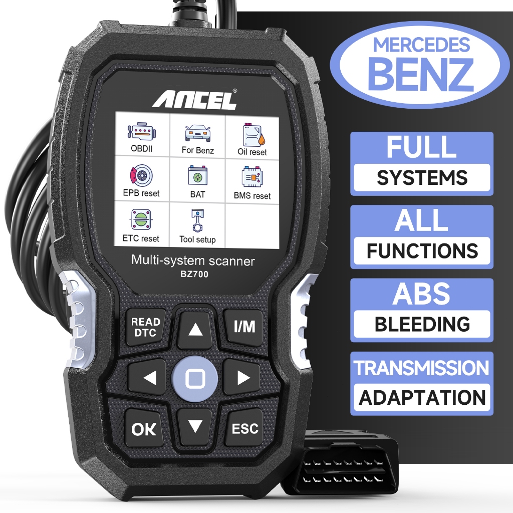 Ancel BZ700 OBD2 Scanner เครื่องมือวิเคราะห์รถยนต์ เครื่องอ่านโค้ด เครื่องมือรีเซ็ตแบบมืออาชีพ สําหรับMercedes Benz