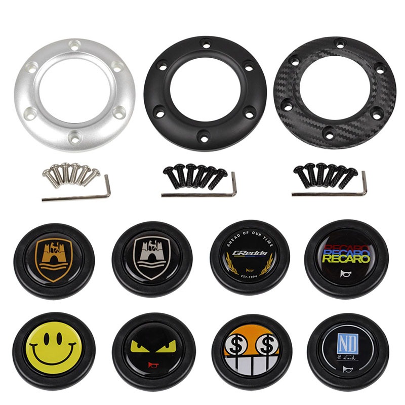 ITSOKCar พวงมาลัยฮอร์นปุ่ม Universal Racing High Performance JDM Horn ปุ่มกด