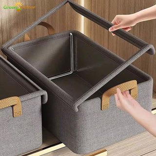 Greensindoor กล่องเก็บเสื้อผ้ามีฝาปิด กล่องเก็บของโครงเหล็ก …