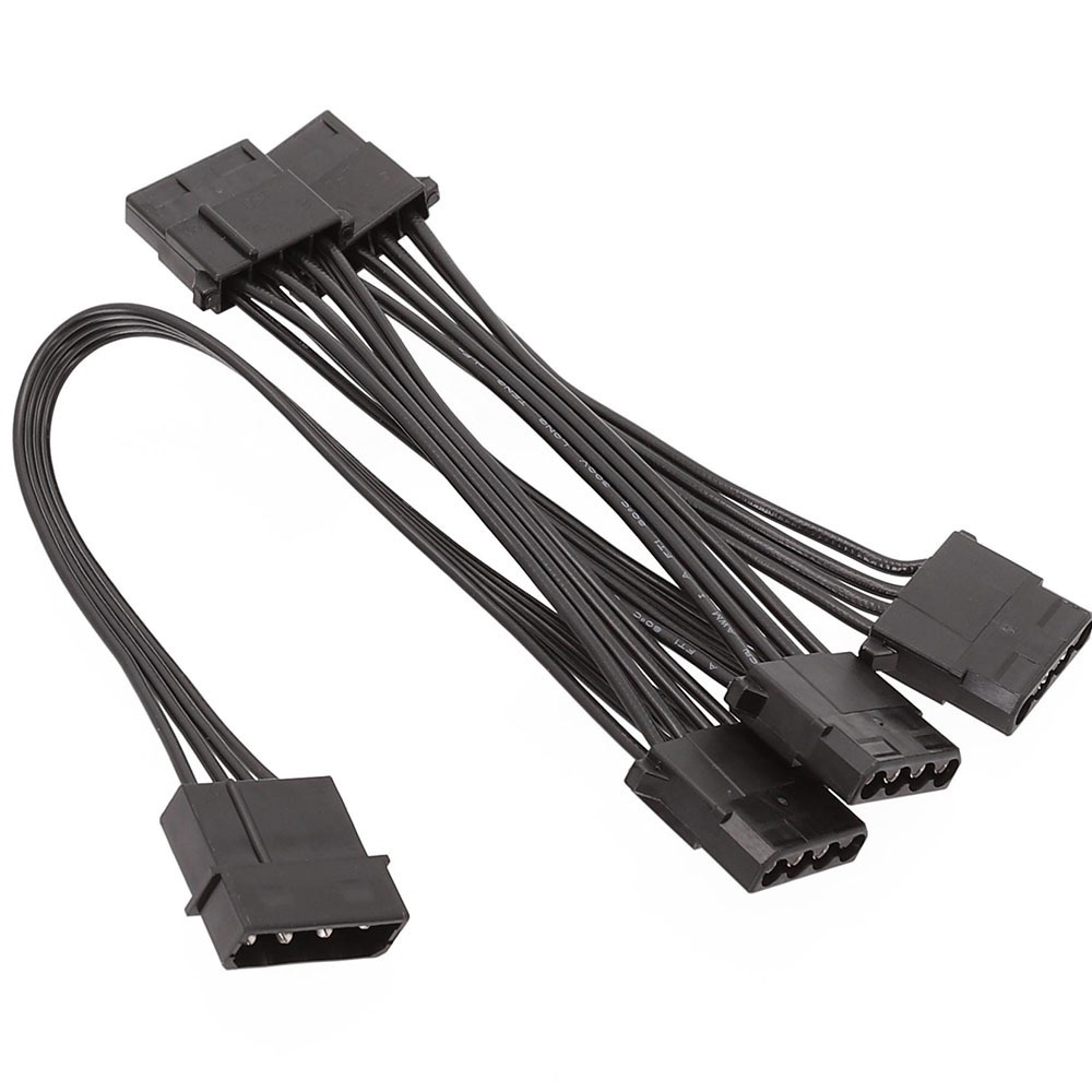 60 ซม.1007 18AWG 4Pin IDE Molex 1 ถึง 5 Splitter ATX Power Supply สายต่อ