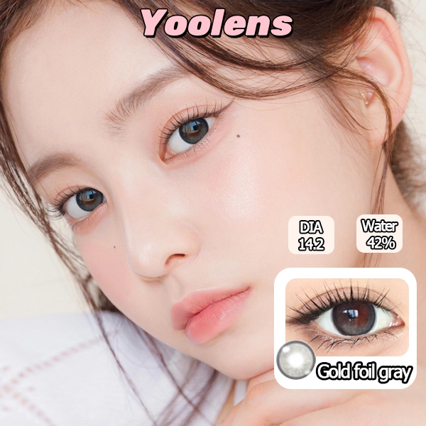 คอนแทคเลนส์ 1 วัน💥10 PCS Gold foil gray DIA 14.2mm ค่าการมองเห็น 0-8