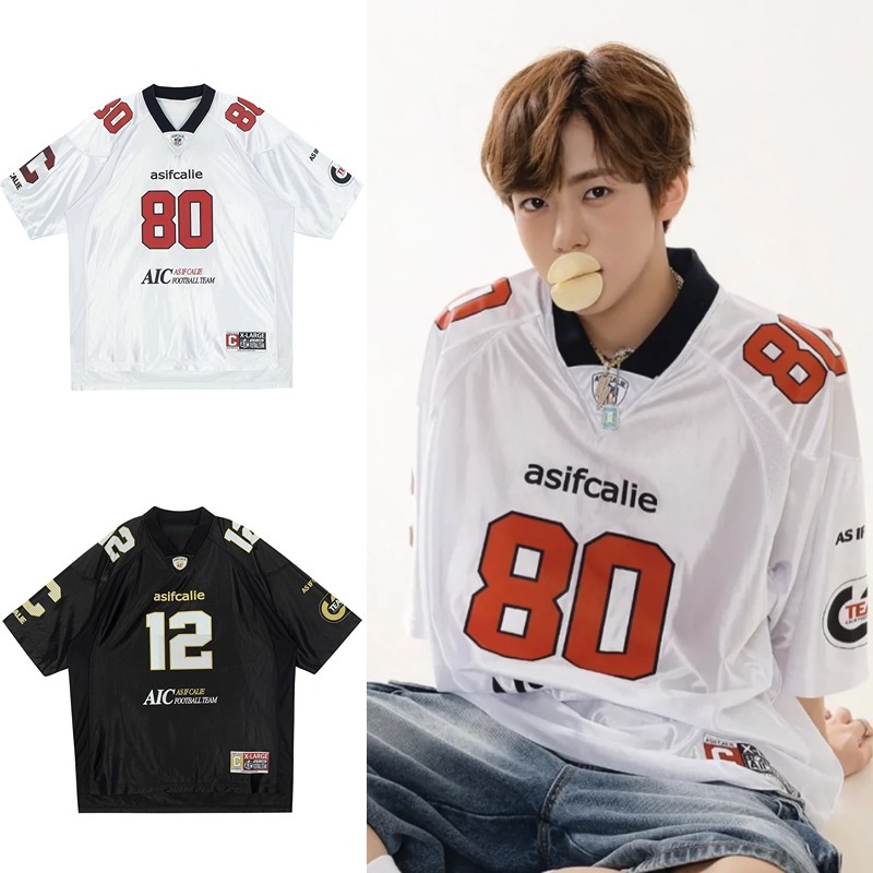 SUIKONE ซุยโคเนะ อเมริกันย้อนยุคพิมพ์หลวมเสื้อเชิ้ตแขนสั้นฤดูร้อนถนนผ้าฝ้ายผู้ชายและผู้หญิงเสื้อยืด