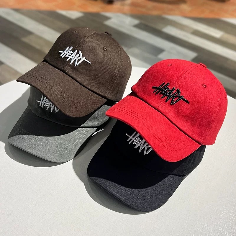 Miss_J พร้อมส่งจากกทม🎀 หมวกแฟชั่นเทรนด์ HEART Cap หมวกเบสบอลกันแดดสไตล์เกาหลี