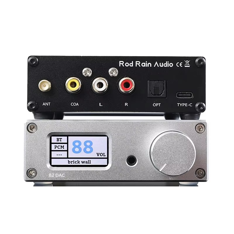 Rod rain audio B2 HIFI Dual ES9038Q2M USB ถอดรหัส QCC3084 Blueooth 5.4 ไฟเบอร์ออปติก Coaxial Input DAC 24bit 192K LDAC