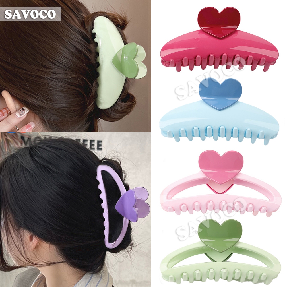 Savoco สีสัน Love ผมคว้าคลิปหญิงหัวใจ Shark จับคลิปสําหรับอุปกรณ์เสริมผม SC117