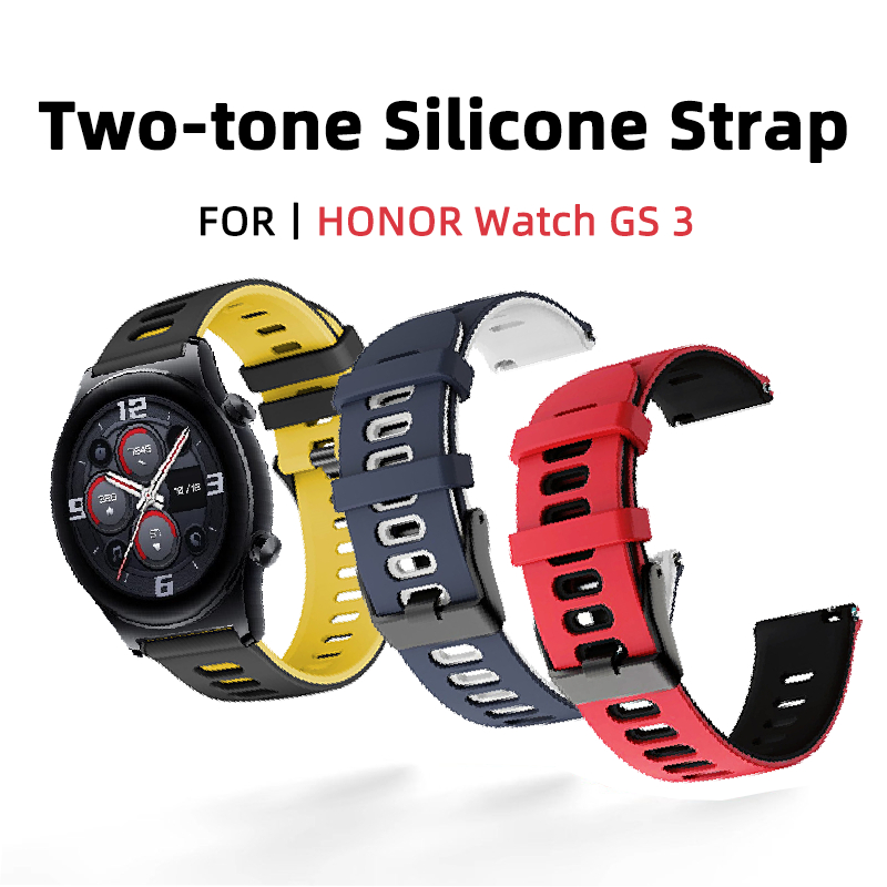 สําหรับ HONOR Watch GS 3 สายนาฬิกาซิลิโคนทูโทน - มีรูพรุนและระบายอากาศได้