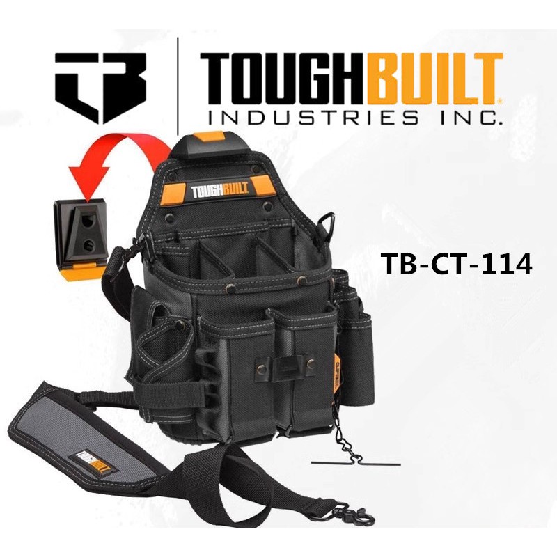 TOUGHBUILT กระเป๋ามัลติฟังก์ชั่นแบบแขวนเร็วเหมาะสําหรับน้ํา, ไฟฟ้า, การบํารุงรักษาการติดตั้งงานไม้ T
