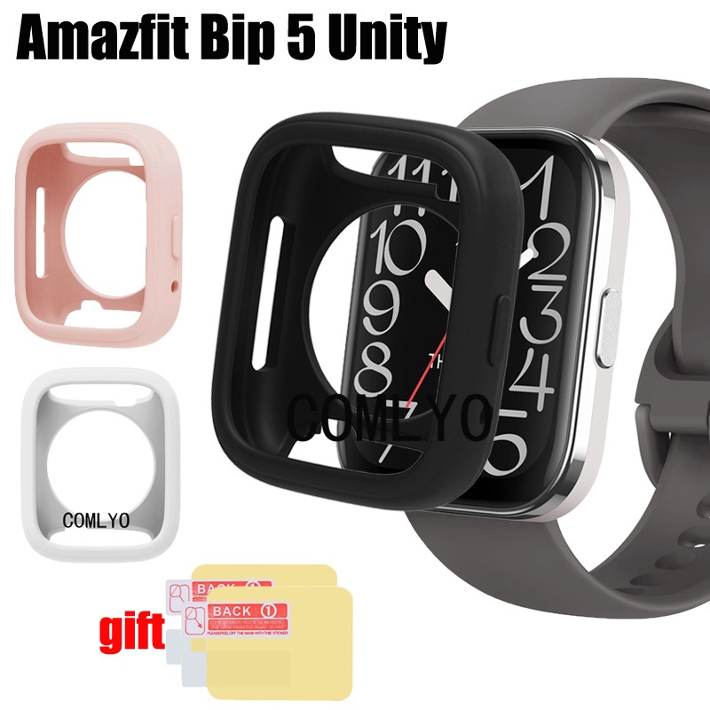 สําหรับ Amazfit Bip 5 unity Case สมาร ์ ทวอทช ์ ซิลิโคนป ้ องกันกันชนหน ้ าจอฟิล ์ มป ้ องกัน