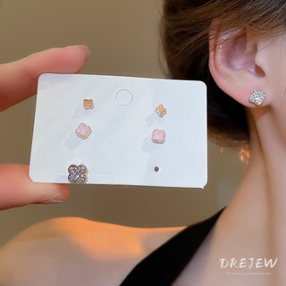 เดรช 925เข็มเงินรักดอกไม้ผีเสื้อต่างหูสดสาวหวานหัวใจต่างหูชุ…