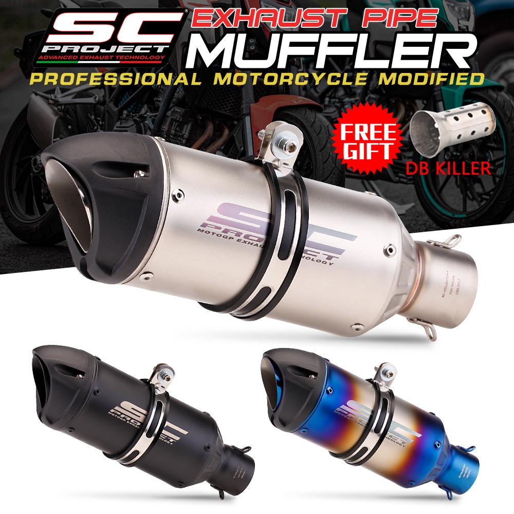 51mm Universal รถจักรยานยนต์ SC ท่อไอเสียท่อ GP-Project สําหรับ R1 R3 CBR600RR R6 Ninja 400 Z800 Z90