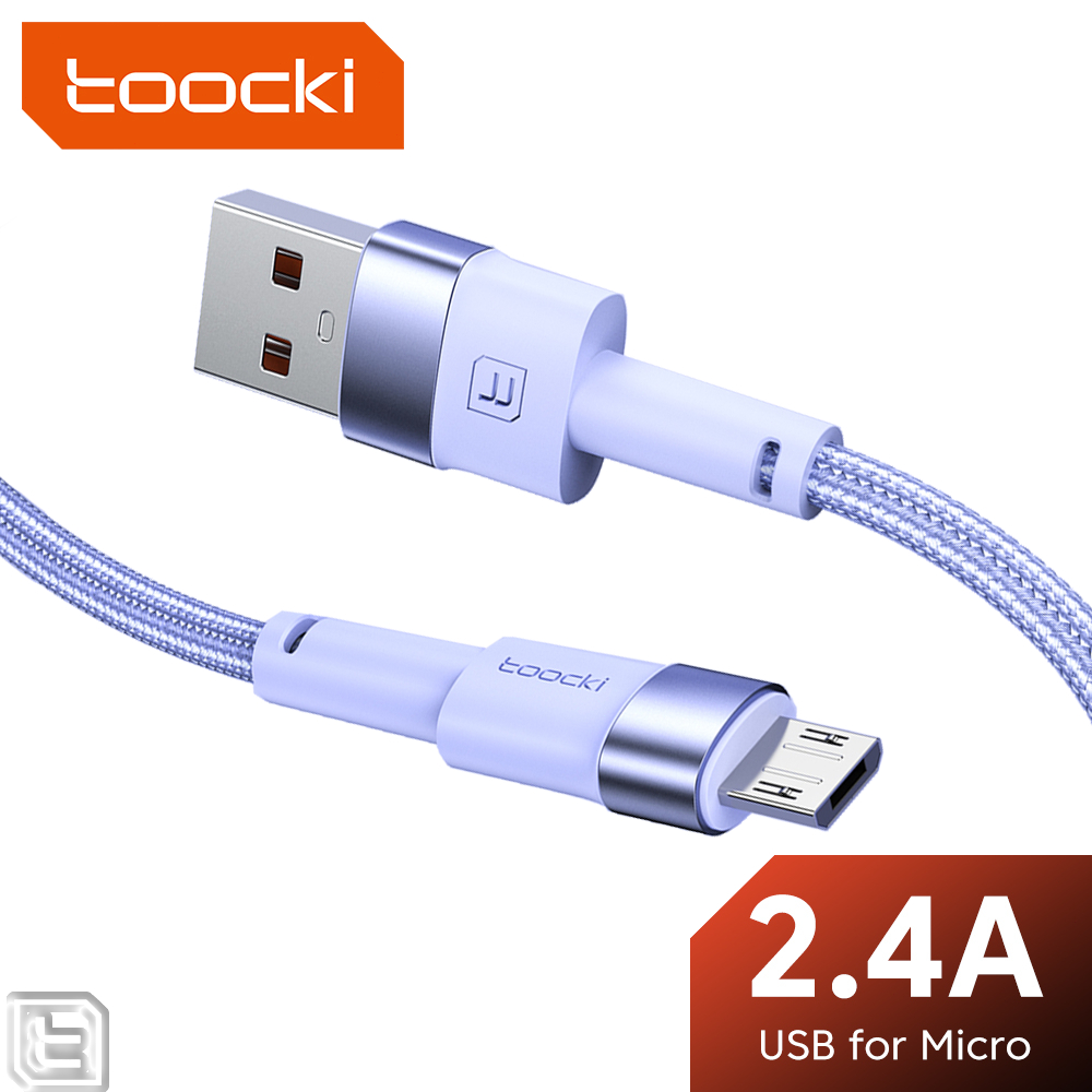 Toocki 12W 2.4A USB Micro Fast สายชาร์จ 480Mbps QC3.0 สายชาร์จข้อมูลสําหรับโทรศัพท์มือถือ Android