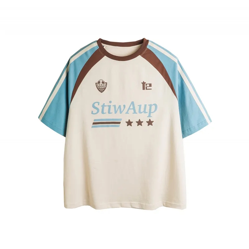 🔥BECoolMan🔥 เสื้อยืดผู้ชาย ฤดูร้อนรุ่นใหม่ เย็บติดยอดนิยม สีตัดกัน แมทช์ลุคง่าย สไตล์วิทยาลัยขั้นสูง