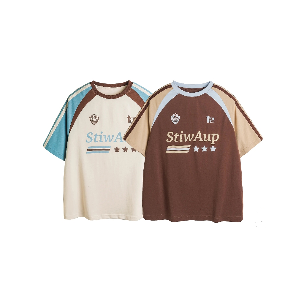 🔥BECoolMan🔥 เสื้อยืดผู้ชาย ฤดูร้อนรุ่นใหม่ เย็บติดยอดนิยม สีตัดกัน แมทช์ลุคง่าย สไตล์วิทยาลัยขั้นสูง