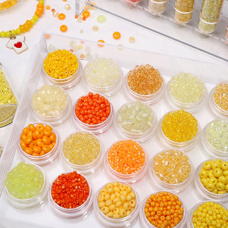 10กรัม/แพ็คสีส้มสีแก้วลูกปัดเช็กเมล็ดขนาดเล็กลูกปัดสําหรับ ทําเอง สร้อยข้อมือเครื่องประดับแฟชั่นอุปกรณ์เสริม