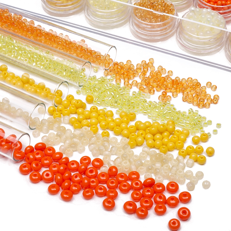 10กรัม/แพ็คสีส้มสีแก้วลูกปัดเช็กเมล็ดขนาดเล็กลูกปัดสําหรับ ทําเอง สร้อยข้อมือเครื่องประดับแฟชั่นอุปกรณ์เสริม - รูปที่ 2
