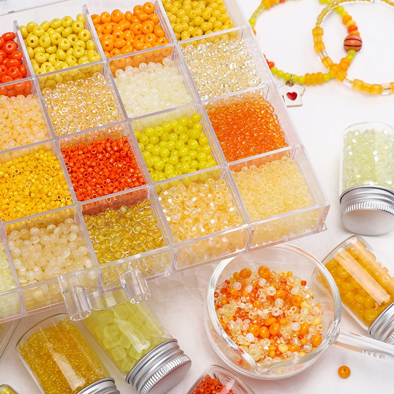 10กรัม/แพ็คสีส้มสีแก้วลูกปัดเช็กเมล็ดขนาดเล็กลูกปัดสําหรับ ทําเอง สร้อยข้อมือเครื่องประดับแฟชั่นอุปกรณ์เสริม - รูปที่ 6