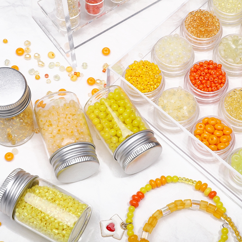 10กรัม/แพ็คสีส้มสีแก้วลูกปัดเช็กเมล็ดขนาดเล็กลูกปัดสําหรับ ทําเอง สร้อยข้อมือเครื่องประดับแฟชั่นอุปกรณ์เสริม - รูปที่ 4