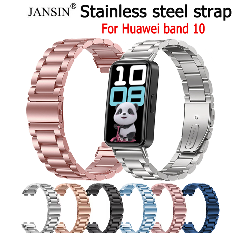 สาย สําหรับ Huawei band 10 สายนาฬิกาข้อมือ สเตนเลส สำหรับ huawei band10 watch
