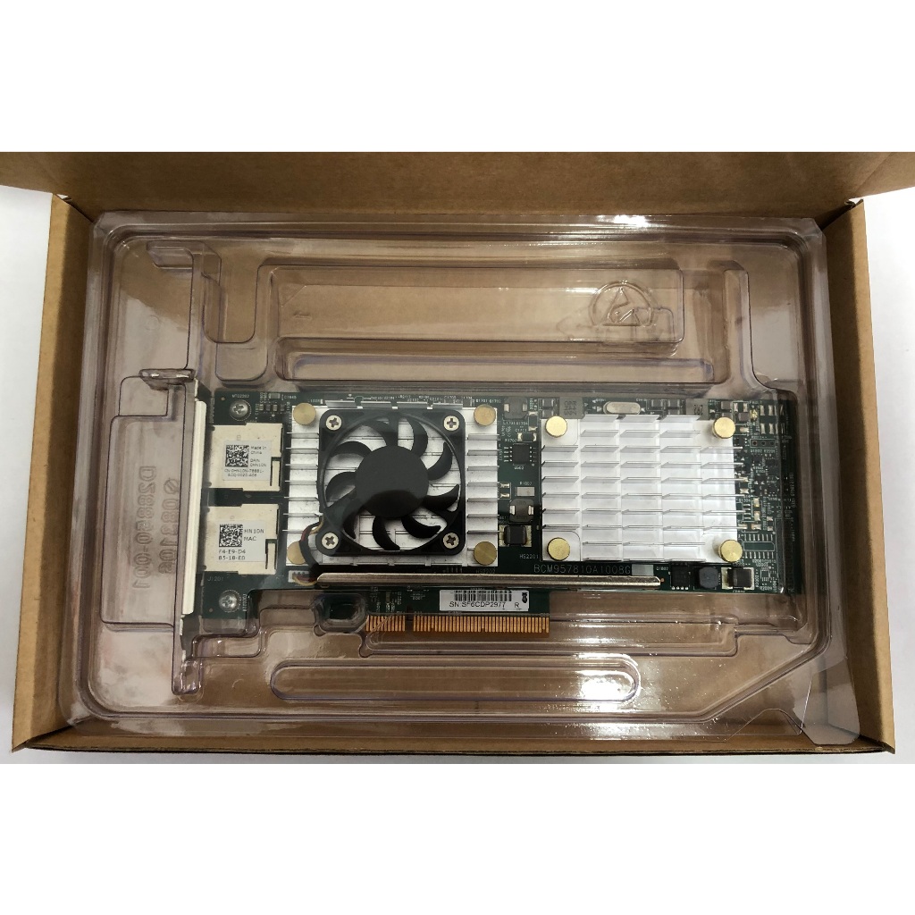 Dell HN10N Broadcom 57810S 2-Port 10GBASE-T อะแดปเตอร์เครือข่ายโปรไฟล์ต่ํา RJ-45 0HN10N