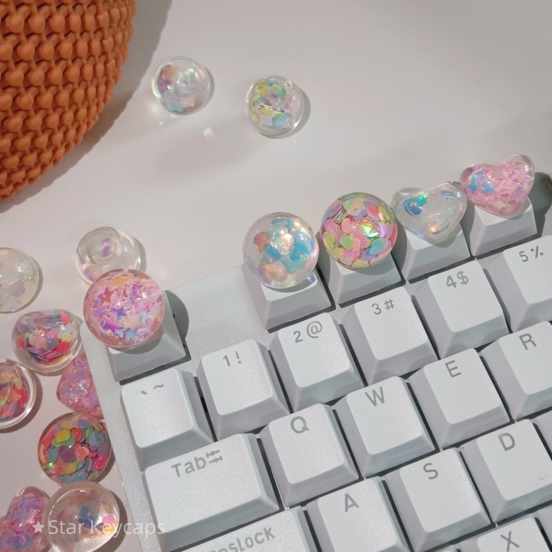 Keycaps Cherry ส่วนบุคคล PBT Keycap Diy ขั้นสูงคริสตัลบอลคีย์บอร์ดหมวก Gaming อุปกรณ์ตกแต่ง