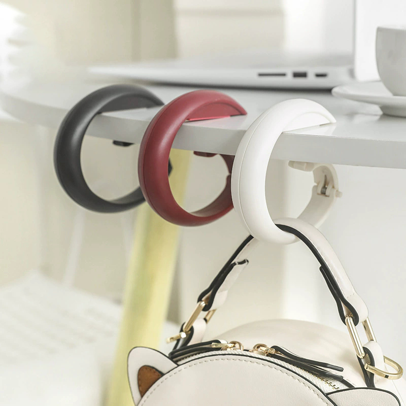 Simple Solid Bag Hook มัลติฟังก์ชั่นแบบพกพาโต๊ะด้านข้าง Stable แขวนตะขอที่ถอดออกได้แขวนกระเป๋าสําหรับ Home School Office Desk Organizer