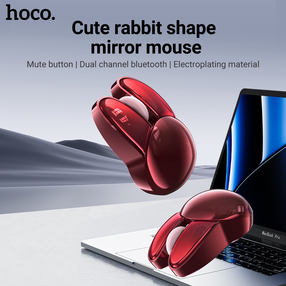 HOCO M6 อัพเกรด เมาส์ไร้สายน่ารักเมาส์เงียบไร้สาย 1200 DPI สําหรับคอมพิวเตอร์แล็ปท็อป PC 2.4G เมาส์เงียบไร้สายสําหรับแล็ปท็อป PC แท็บเล็ตโน้ตบุ๊คพร้อมแบตเตอรี่