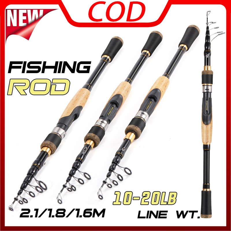 Sougayilang 1.6M-2.1M 10-28LB Spinning/Casting Carbon fishing rod telescopic fishing rod เหมาะสําหรับตกปลากลางแจ้งจากทะเล ทะเลสาบ และแม่น้ํา