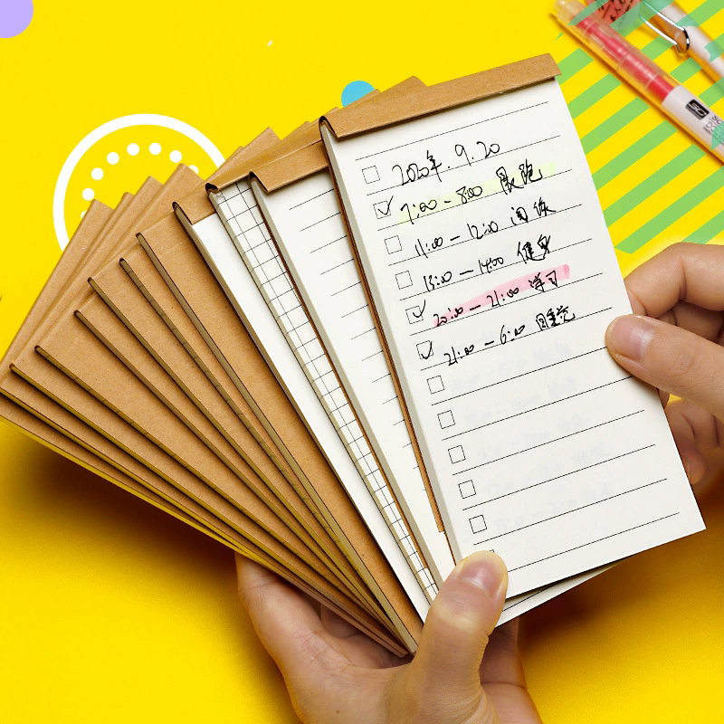 50แผ่นกระดาษคราฟท์แผ่นตารางเส้นเปล่าหน้าด้านในที่จะทํารายการ สมุดบันทึก รายการตรวจสอบนักเรียนเครื่องเขียน ทําเอง สมุดบันทึกบันทึกประจําวันวางแผน