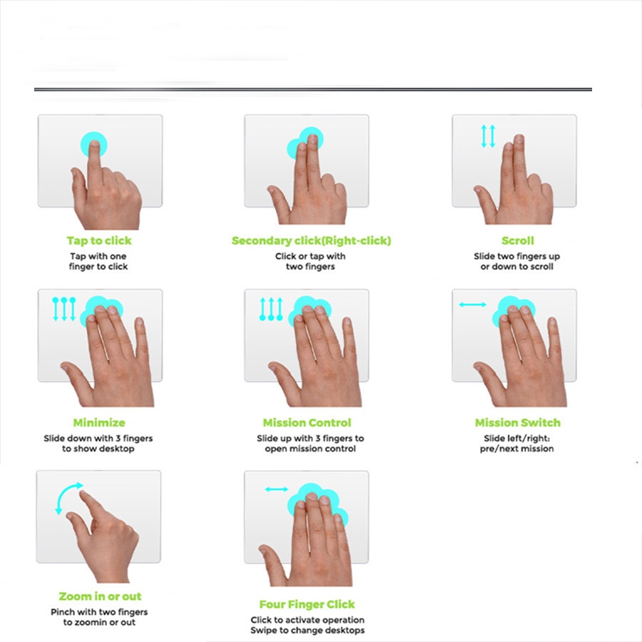 โลหะผสม USB แบบมีสาย Multi-TouchTrackpad เมาส์ Slim พื้นผิวกระจกนิรภัยพร้อมการนําทางความแม่นยําสูงเมาส์ทัชแพดแบบมีสายสําหรับแล็ปท็อปพีซี