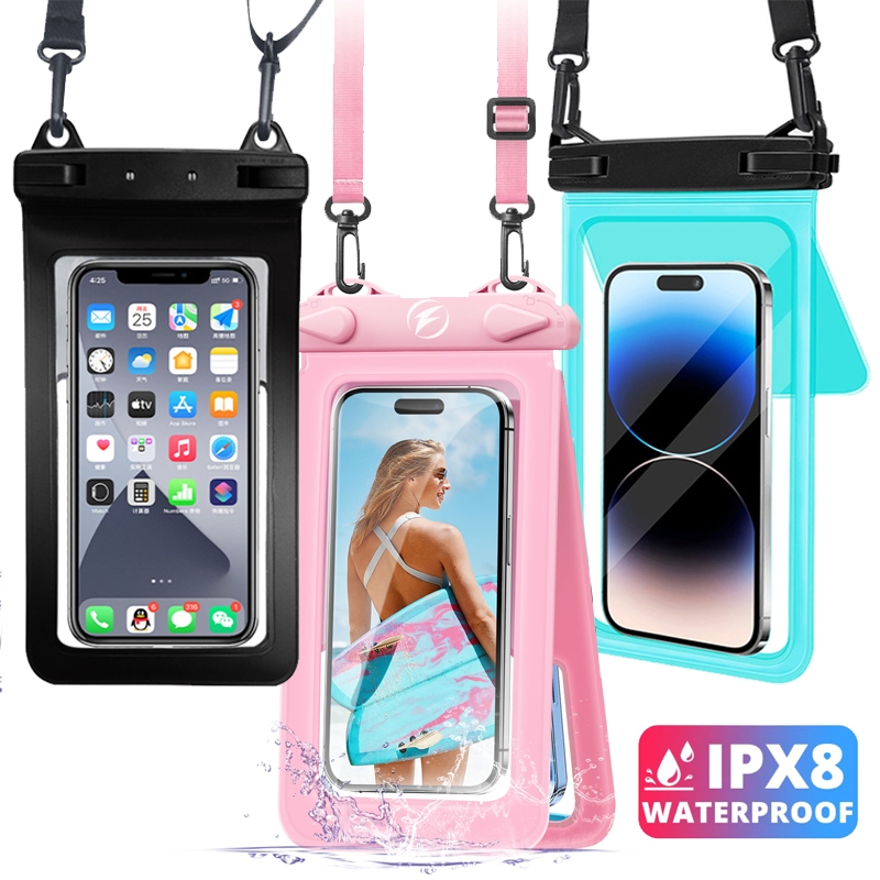 Fonken เคสโทรศัพท์มือถือ กันน้ํา IPX8 พร้อมสายคล้องคอ กันน้ํา สําหรับสระว่ายน้ํา ชายหาด