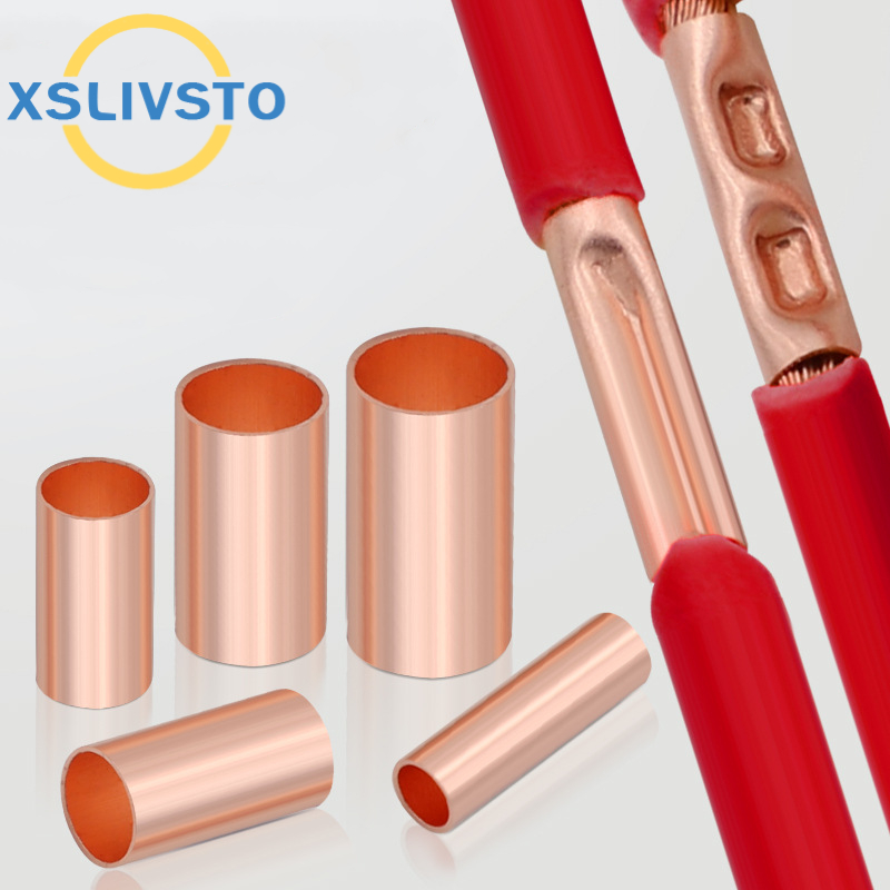 10 pcs GT ทองแดง Penyambung Wayar Sambungan หลอด Kabel Connector Terminal สายลวดก้นท่อ Crimping Joint เชื่อมต่อ