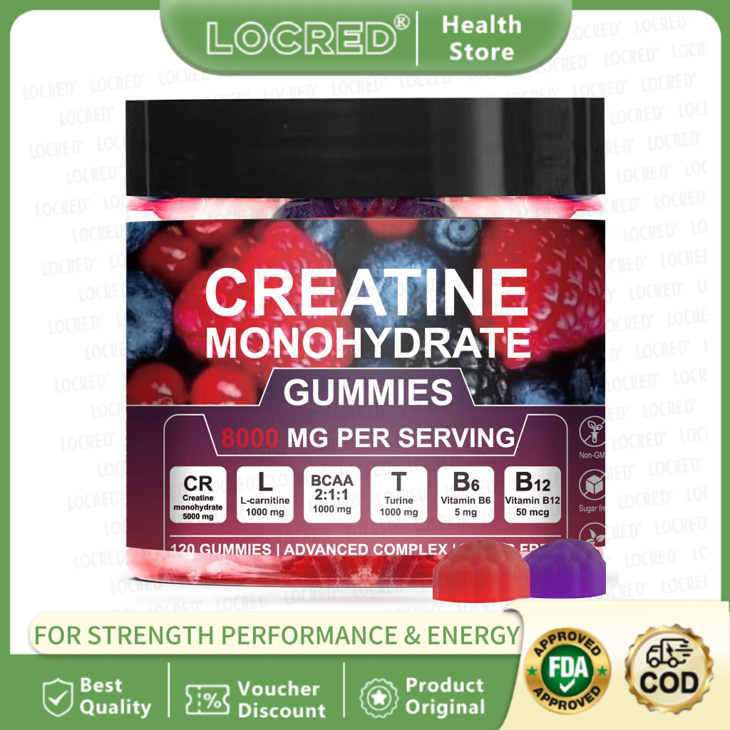 Pre-Workout Creatine Monohydrate Gummy Complex พร้อม L-Carnitine และ Taurine รสสําหรับผู้หญิง&ผู้ชาย
