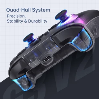 คอนโทรลเลอร์เกมไร้สาย Machenike G3 V2 Tri-Mode พร้อมแท่นชาร์จ แบตเตอรี่ Hall Effect 1000mAh สำหรับ Switch Steam PC