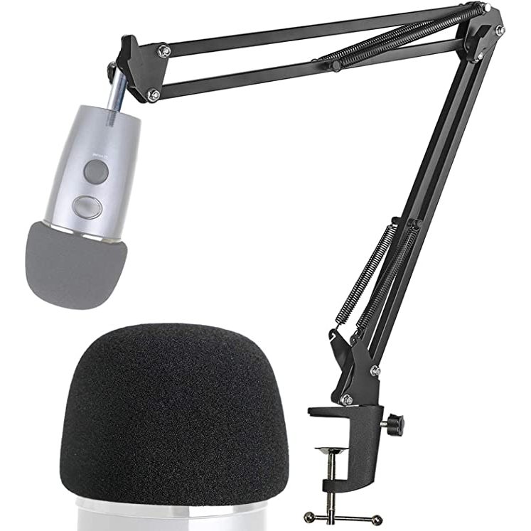 Wanjason Yeti Nano Mic Boom Arm Stand พร้อมกระจกโฟม - Professional Suspension ไมโครโฟน Boom Arm Stan