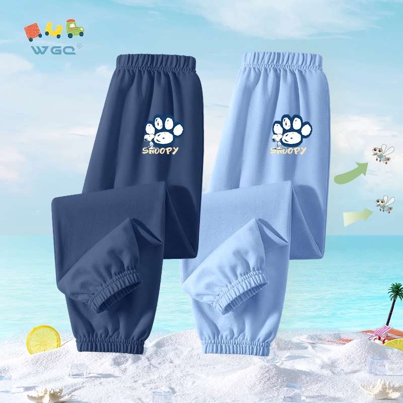 WGQ Boys กางเกงป้องกันยุง, ระบายอากาศได้ดี, ป้องกันยุงกัด, น้ําหนักเบาด้วยการพิมพ์ SNOOPY