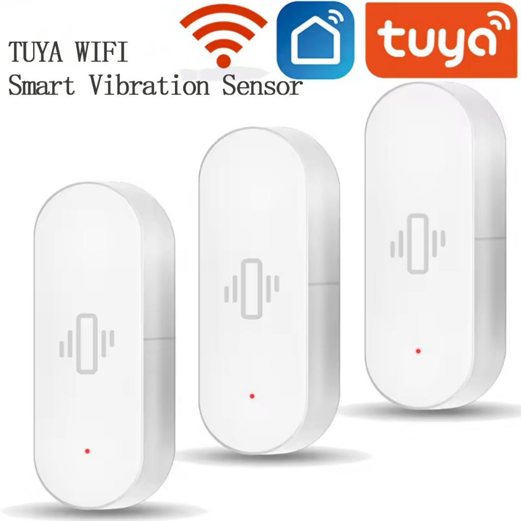Tuya WiFi สมาร์ทเซ็นเซอร์การสั่นสะเทือน Home Security ป้องกัน Smartlife App รีโมทคอนโทรลแบบเรียลไทม์เตือนการแจ้งเตือน