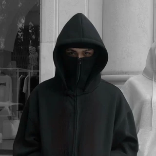 Hitam Do The Flow HOODIE BALACLAVA ZIPPER BLACK BOXY JACKET
