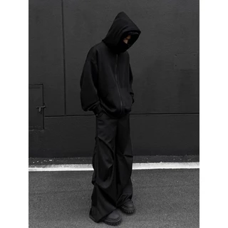 Hitam Do The Flow HOODIE BALACLAVA ZIPPER BLACK BOXY JACKET