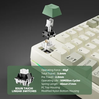 (มีสินค้าพร้อมส่ง) ELECFOX LINKY87 Mechanical Keyboardแป้นพิมพ์เครื่องกลTri-Mode Gasket RGB ฟรีสติกเกอร์ภาษาไทย