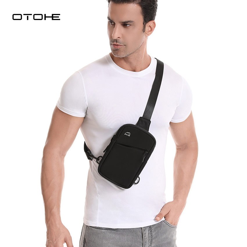 OTOHE Man แฟชั่นกระเป๋าหน้าอกขนาดใหญ่ความจุ Anti-Thief Street กระเป๋า Casual Messenger กระเป๋าโทรศัพท์