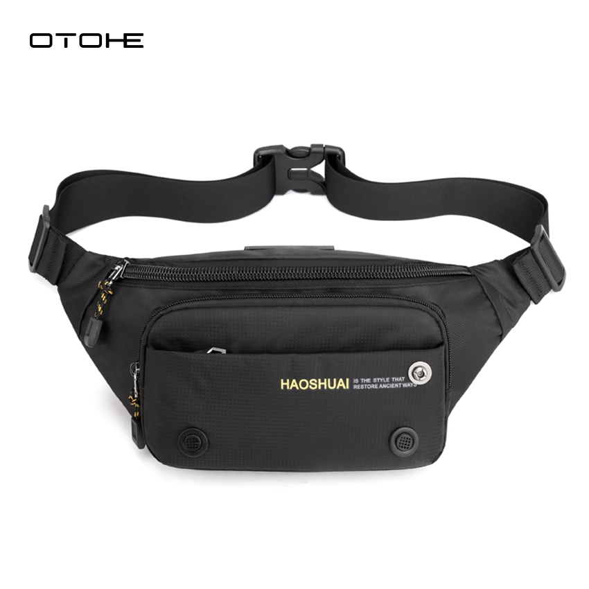 OTOHE Men Bag Nylon Chest Bag กระเป๋าคาดเอวกันน้ํา Anti-Thief Sling Bag Street Bag ความจุขนาดใหญ่