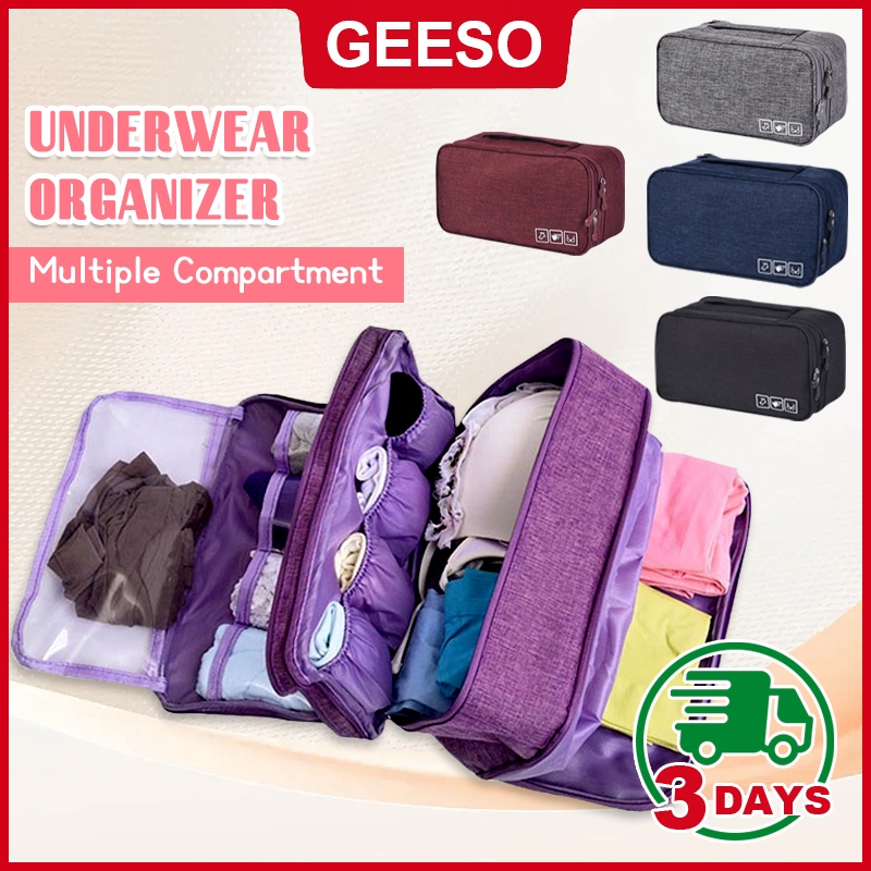 GEESO หลายช่อง Travel ชุดชั้นใน Organizer Travel ชุดชั้นใน Organizer กระเป๋า 多手提เก็บเกี่ยว包 内 衣服纳