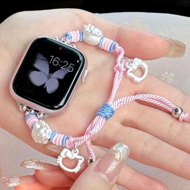 Cute Cat DIY Manual Band For Watch Strap Series 10 9 8 7 6 5 4 3 2 1 se, se2, Ultra Strap Size 41mm 