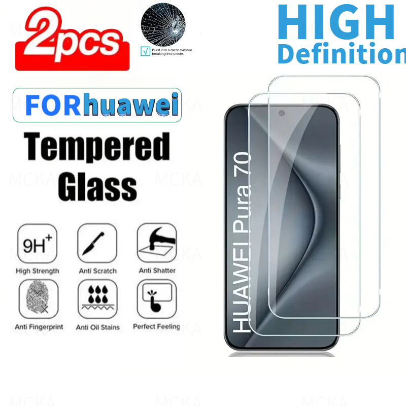 2pcs ฟิล์มกันรอยหน้าจอมือถือ HD FOR  Huawei เต็มหน้าจอ Pura 70 Y9 2019 Y9s Y5/Y61/Y7Pro Y9 2018 Prim