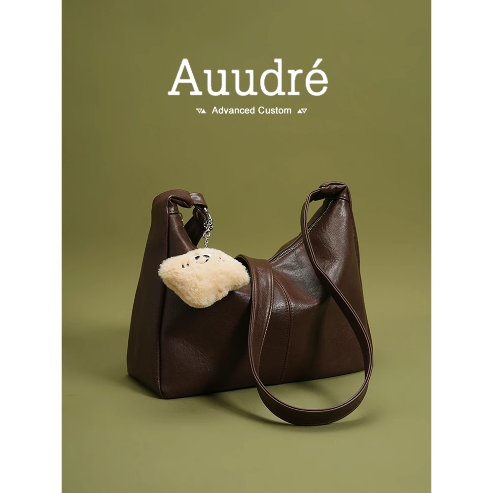 Auure Retro Large-Capacity One-Shoulder Deluxe Female Bag 2026 New Style Commuter Messen