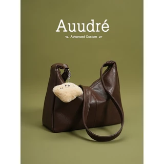 Auure Retro Large-Capacity One-Shoulder Deluxe Female Bag 2026 New Style Commuter Messen