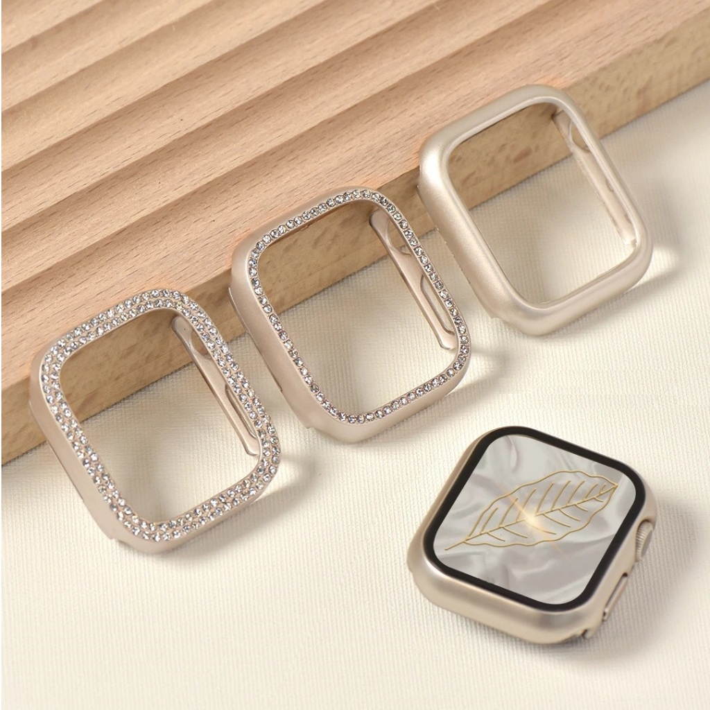 Starlight Diamond Shell For i Watch Case For Watch Series11 Series10, Series9, Series8 Series7 6 5 4 SE,SE2, Ultra2, iwatch Case Bumper Size 46mm 38mm 42mm 41mm 45mm 49mm 44mm 40mm เคส i watch case