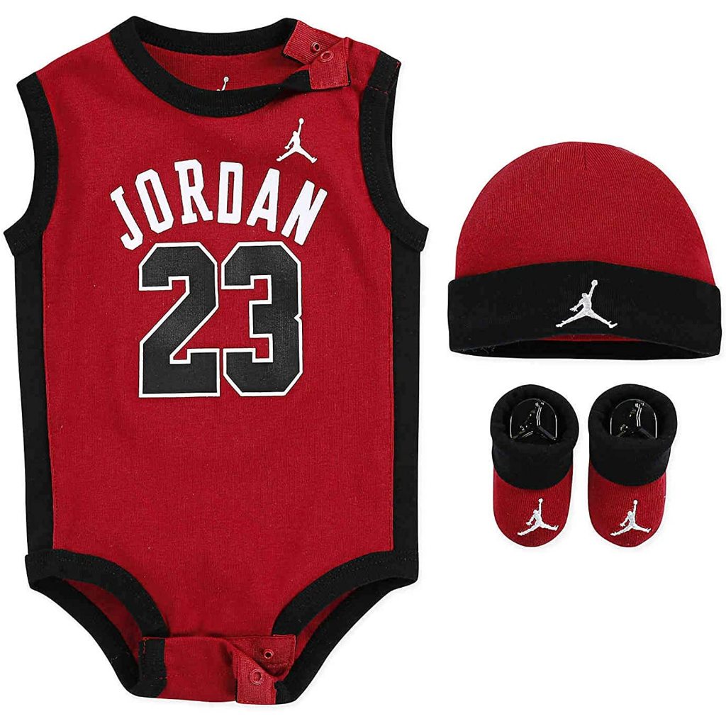 3 ชิ้นชุดทารกแรกเกิดย์บาสเกตบอล Bulls 23 เด็ก Romper ผ้าฝ้าย Onesie หมวกชายหญิง